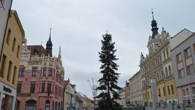 Vánoční strom ve Strakonicích připomíná koště.