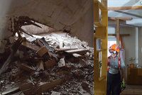 Jarní bouřky napáchaly první škody: V Olomouci se zřítil strop přímo do obýváku bytu