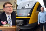 Ministr dopravy Zbyněk Stanjura (vlevo) se nechal slyšet, že zakázku na trati z Ostravy do Olomouce přidělí společnosti RegioJet Radima Jančury