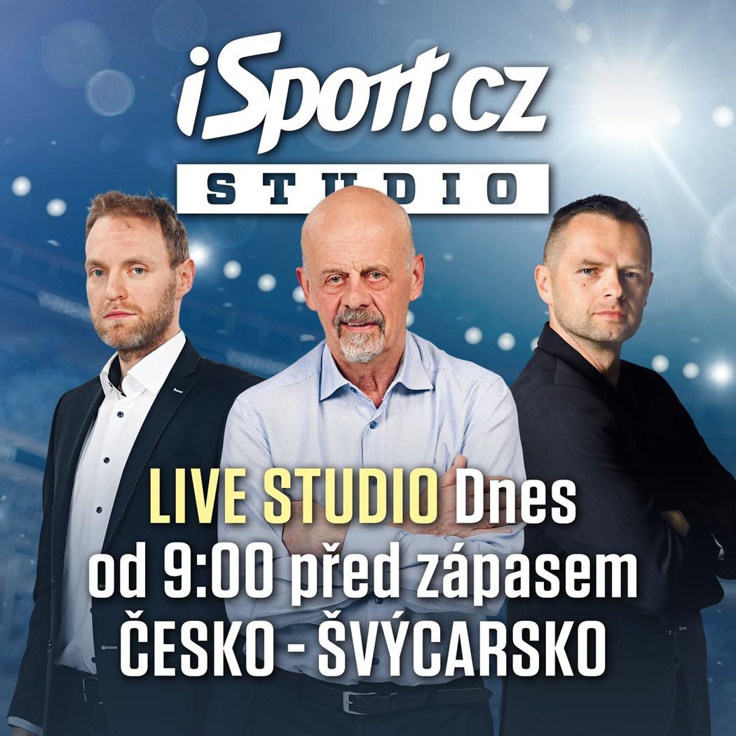 Studio k utkání Česko - Švýcarsko