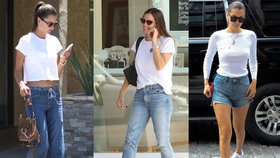 Bílé tričko a džíny budou slušet i vám: Jak je nosí celebrity?