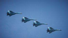 Ukrajinské Su-27 na přehlídce ke Dni nezávislosti Ukrajiny (24. 8. 2021)