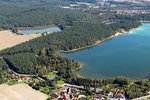 Letecký pohled na rybník Bolevák v Plzni