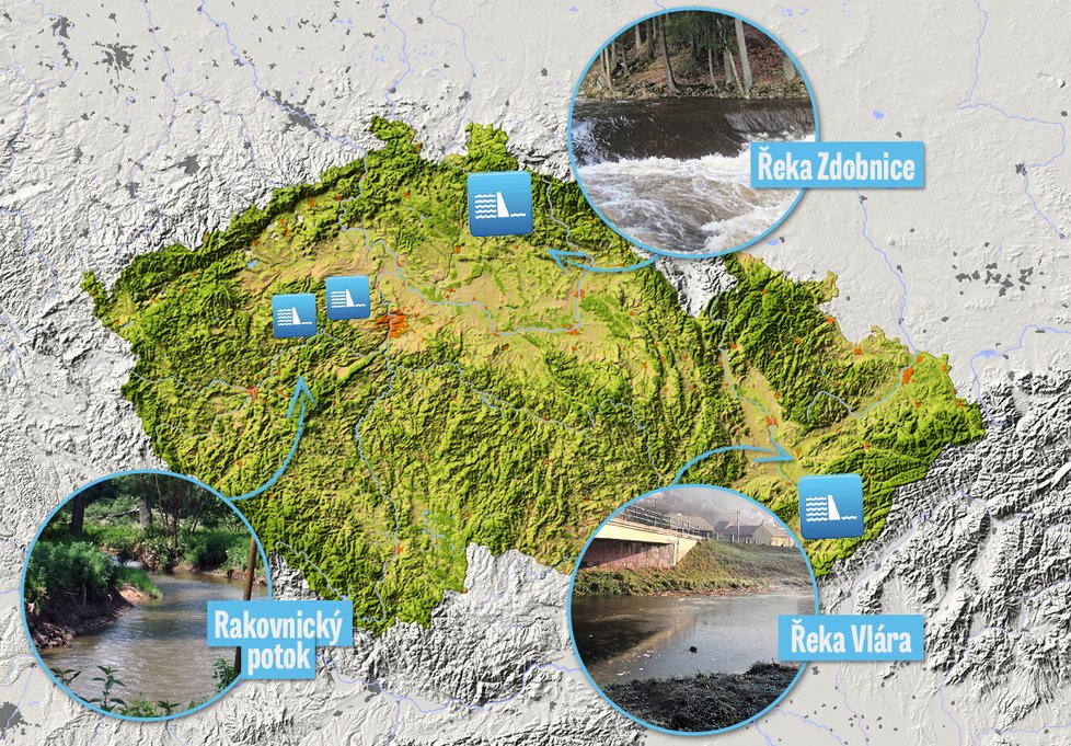 Zde by měly vyrůst nové přehrady. Mají pomoci Česku v obdobích sucha, která se budou podle odborníků v budoucnu opakovat.