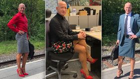 Ženatý táta od rodiny boří stereotypy v oblékání: Do práce chodí v sukni a podpatcích