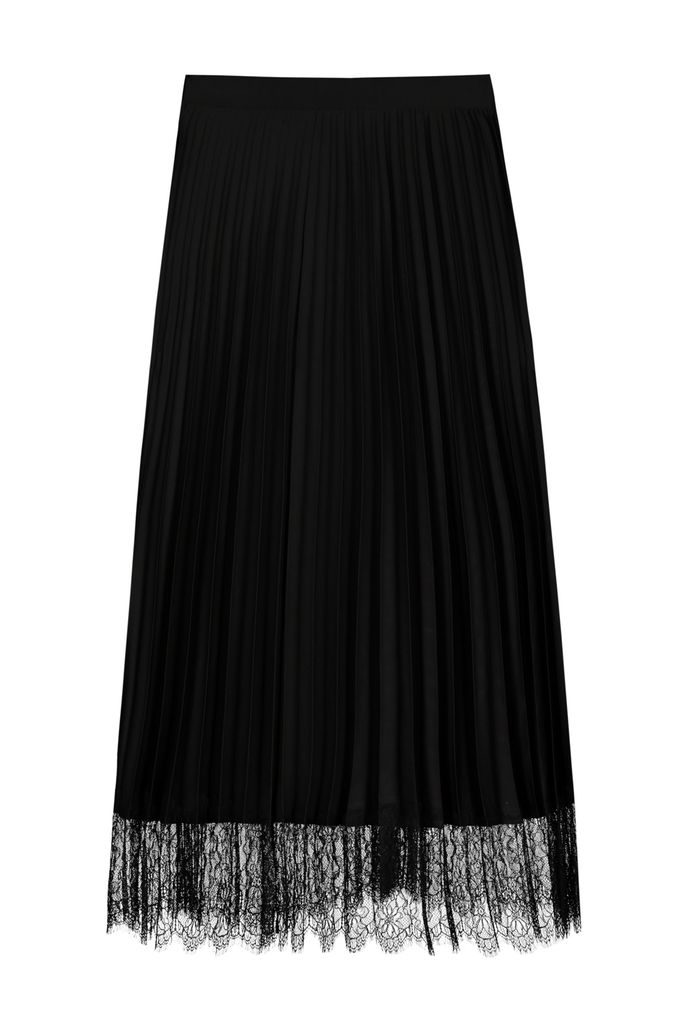 Černá plisovaná sukně s krajkou, FF, 649 Kč