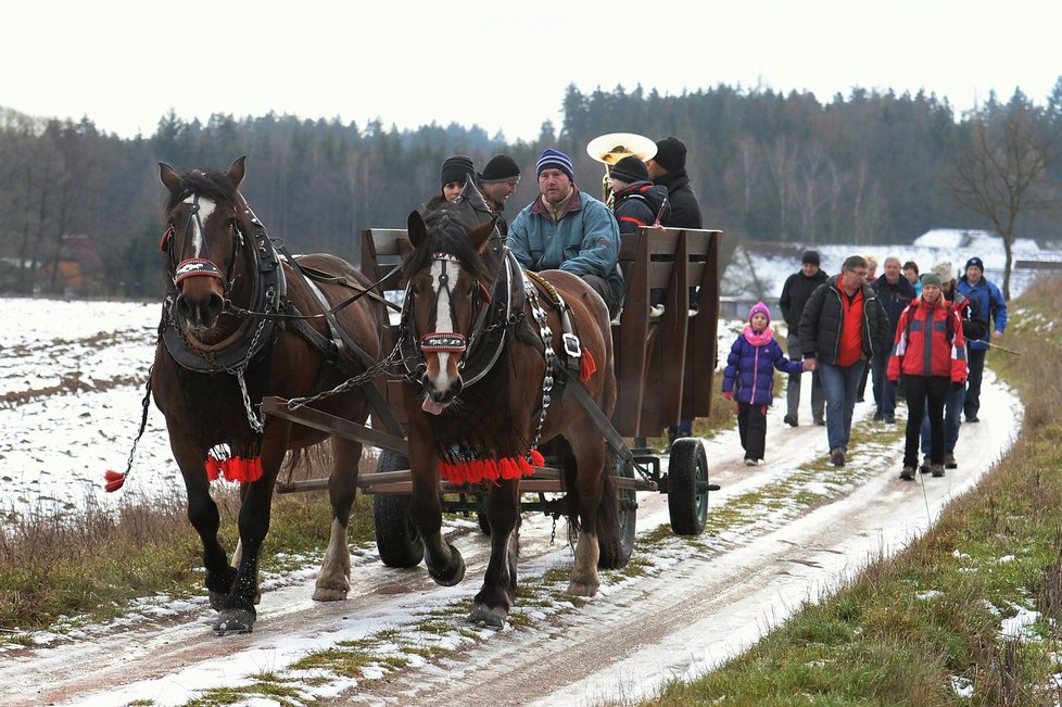 Protestní pochod proti úložišti jaderného odpadu na Šumavě (leden 2016)