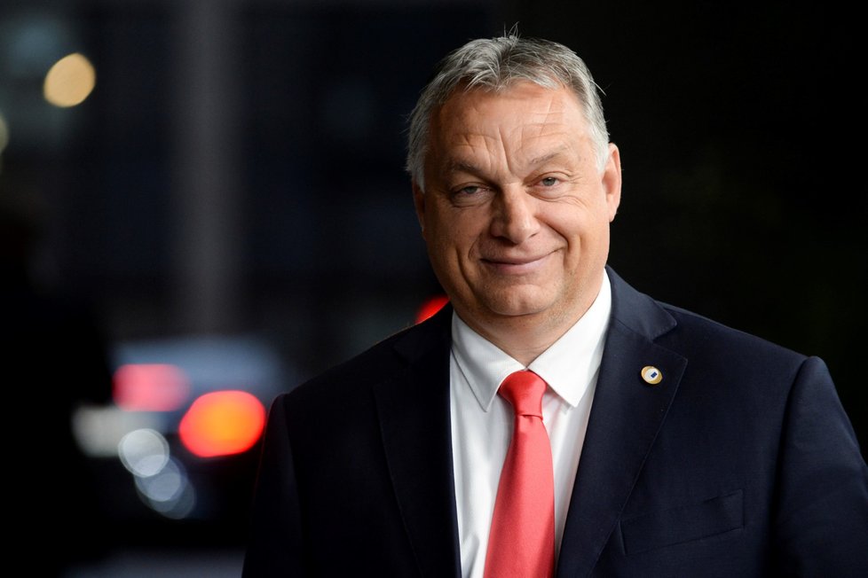 Maďarský premiér Viktor Orbán na evropském summitu v Bruselu (20. 7. 2020)