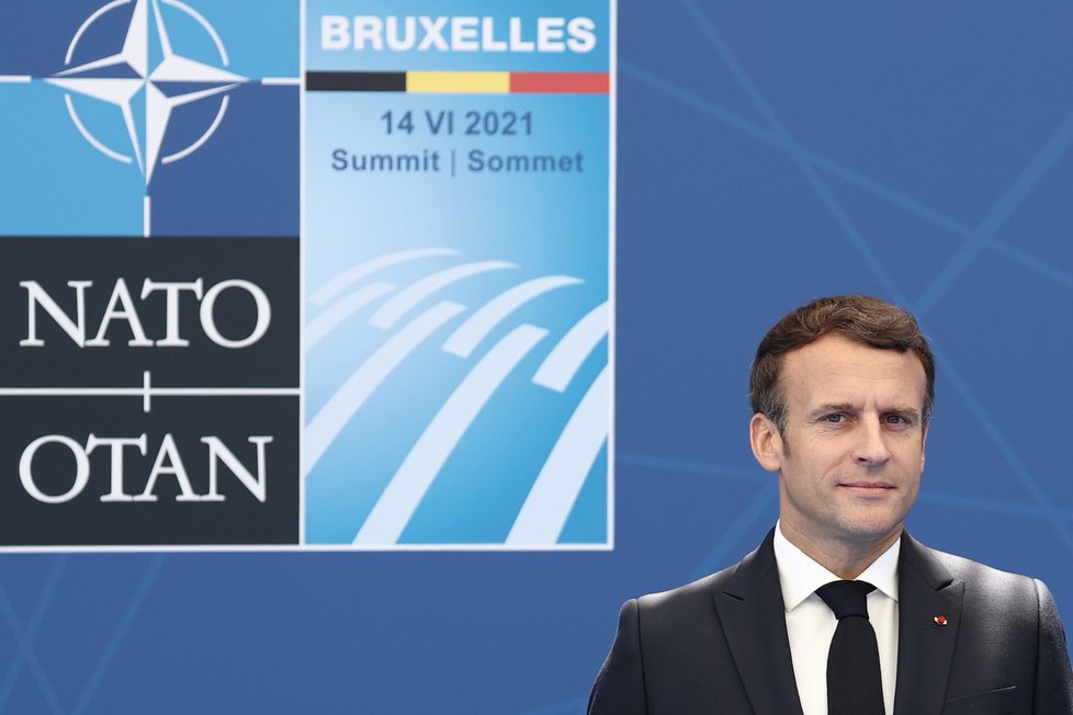 Summit NATO v Bruselu: Francouzský prezident Macron (14. 6. 2021)