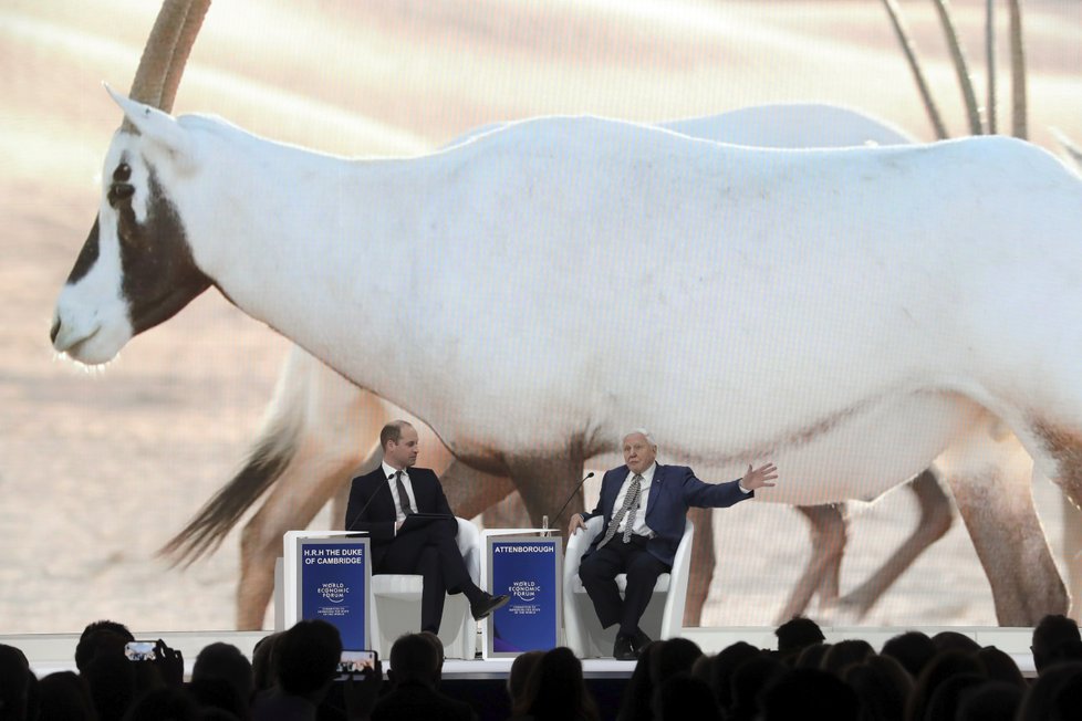 Davos 2019: Princ William a sir David Attenborough