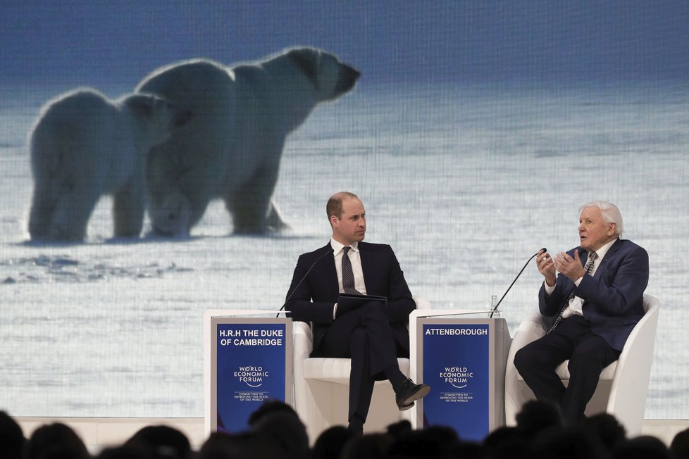 Davos 2019: Princ William a sir David Attenborough