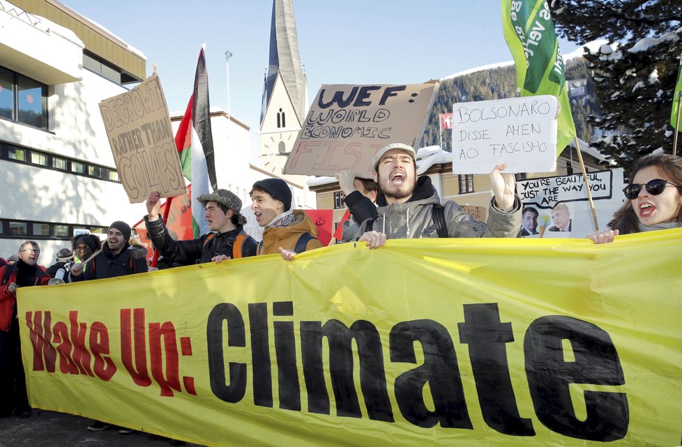 Davos 2019: Protest v průběhu summitu