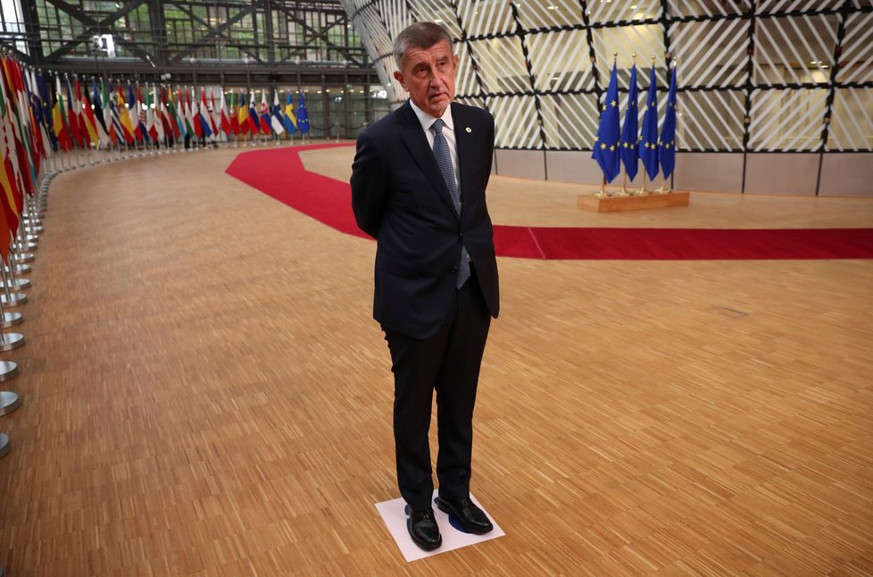 Český premiér Andrej Babiš na evropském summitu v Bruselu