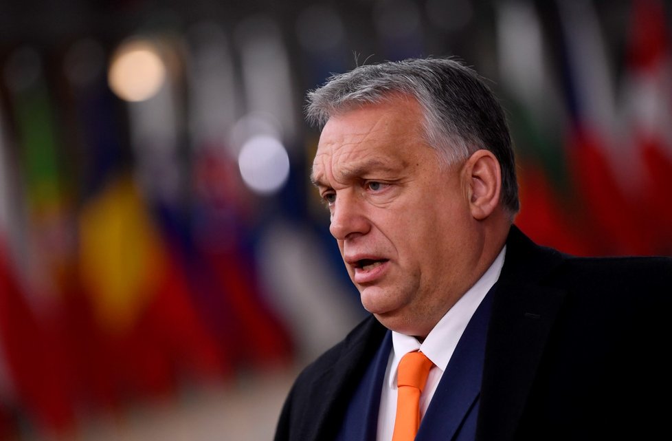 Maďarský premiér Viktor Orbán na summitu evropských lídrů v Bruselu (10. 12. 2020)