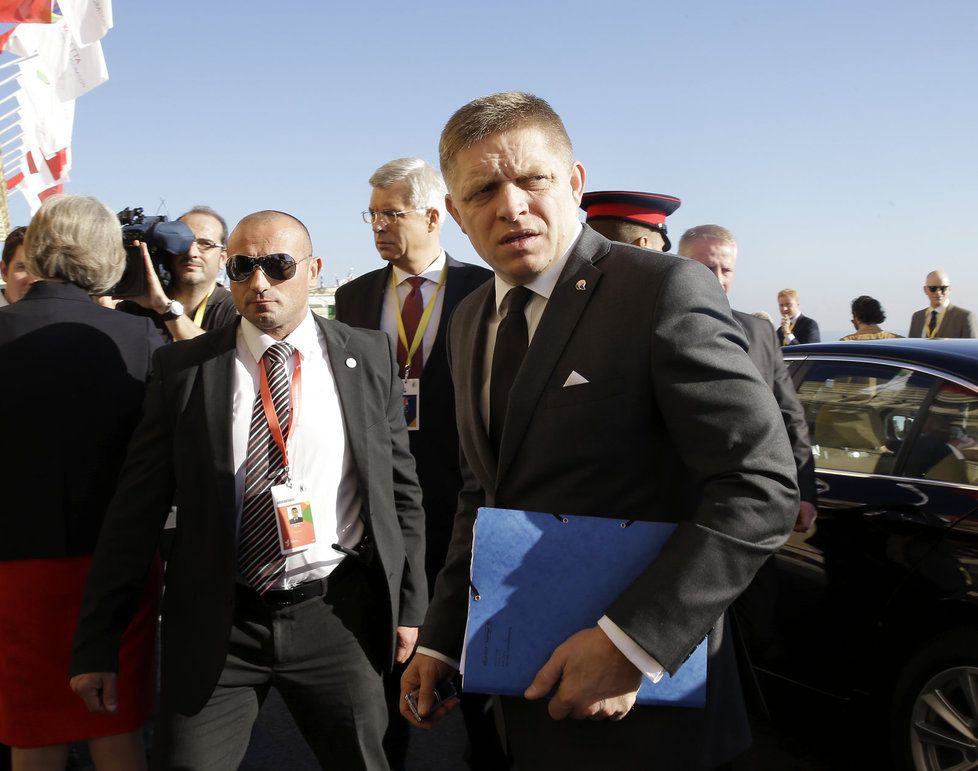 Slovenský premiér Robert Fico na na Maltě při summitu EU