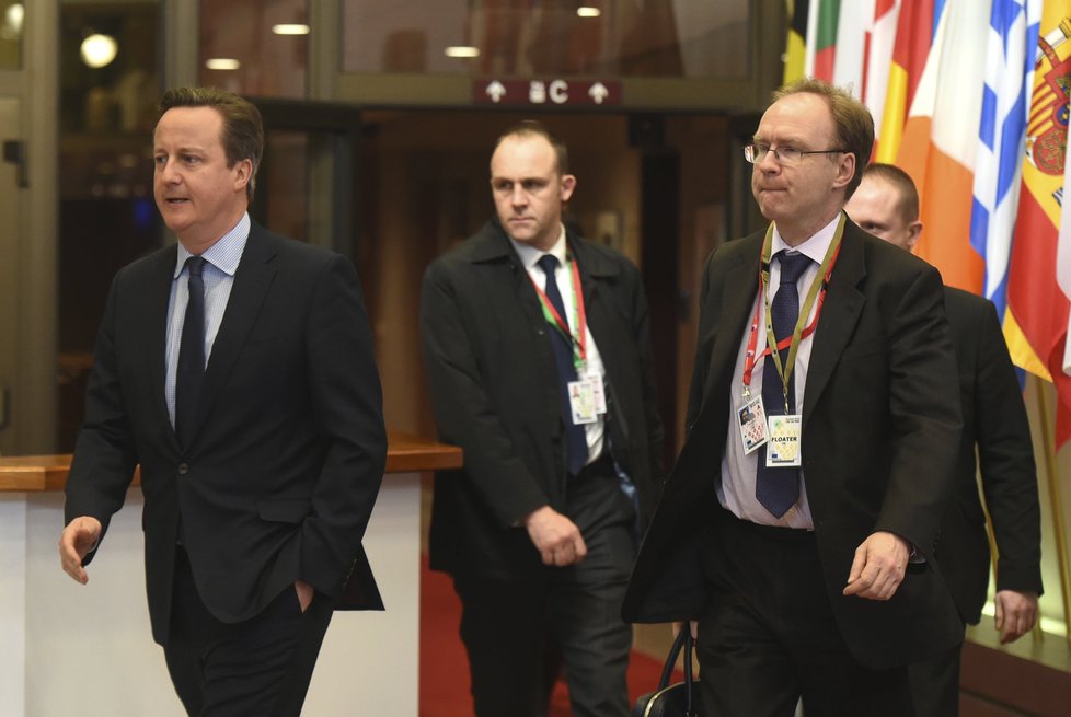 Britský premiér David Cameron na summitu EU