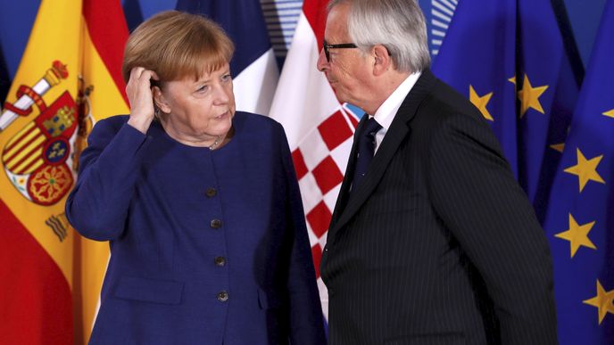 Merkelová a Juncker, Summit EU o migraci, 27.6.2018