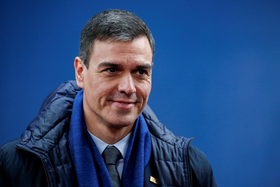 Mimořádný summit EU: Španělský premiér Pedro Sánchez (20. 2. 2020)