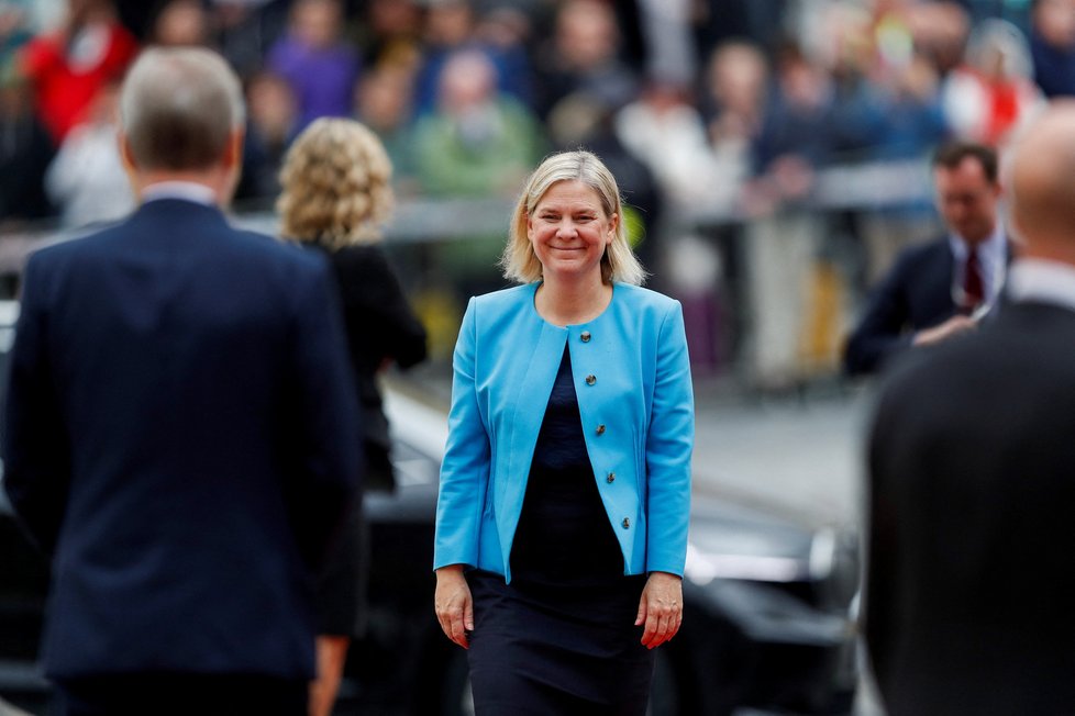 Přivítání na supersummitu v Praze: švédská premiérka Magdalena Andersonová. (6.10.2022)