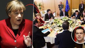 Jednání o řeckých dluzích u kulatého stolu: Nechyběli kancléřka Angela Merkel a řecký premiér Tsipras