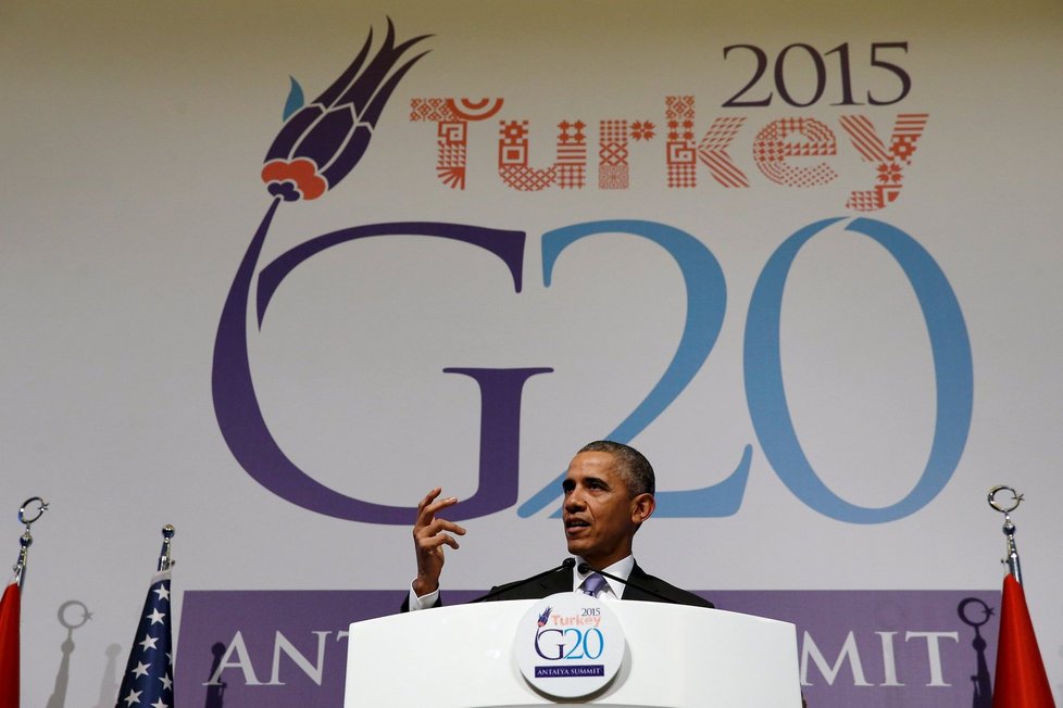 Summit G20 v Turecku: Prezident Spojených států Barack Obama a jeho závěrečný projev