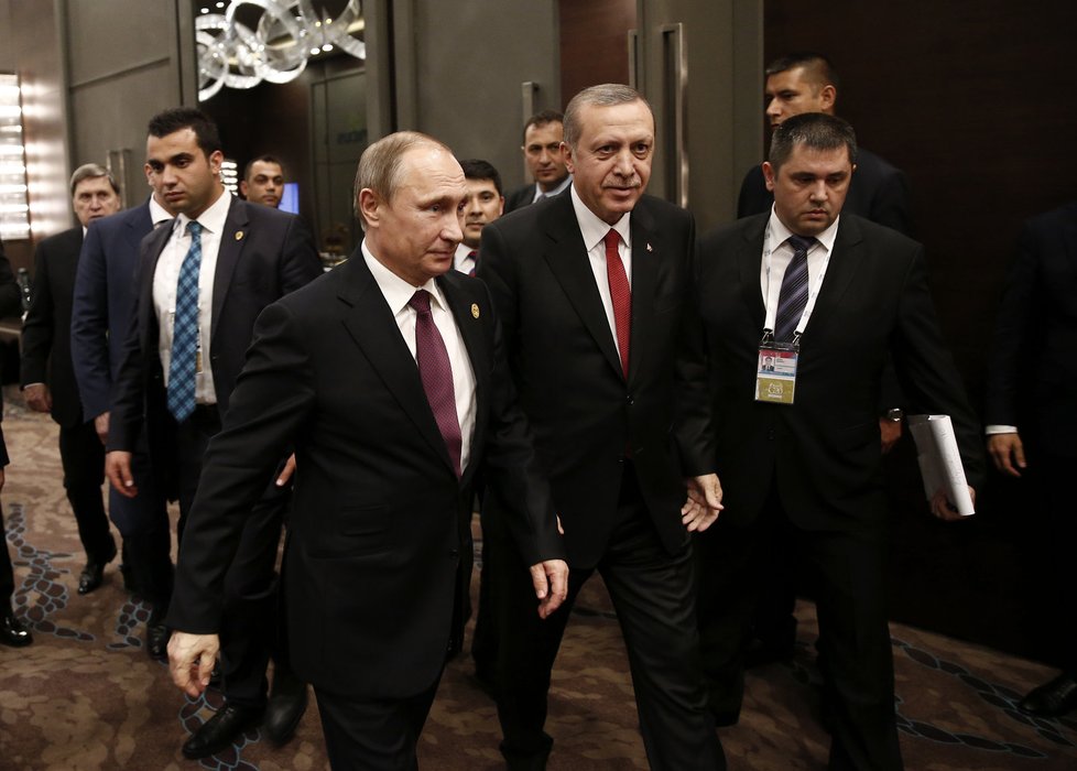 Summit G20 v Turecku: Vladimir Putin s tureckým prezidentem Edoganem