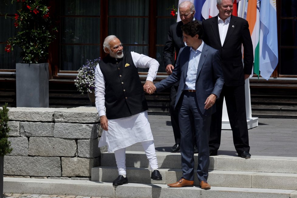 Justin Trudeau a Naréndra Módí. (Summit G7, 27. 6. 2022)