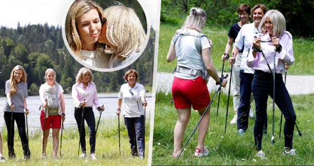 Manželky mocných vyrazily na túru: Johnsonová i Macronová ve sportovním zdolávaly Alpy