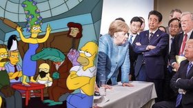 Trump a Merkelová jako Simpsonovi