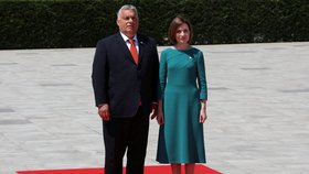 Summit Evropského politického společenství v Moldavsku: Moldavská prezidentka Maia Sanduová a maďarský premiér Viktor Orbán