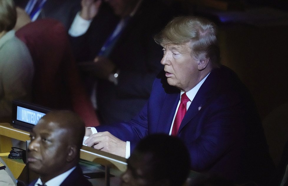 Klimatický summit OSN v New Yorku: Ospalý americký prezident Donald Trump (23. 9. 2019)