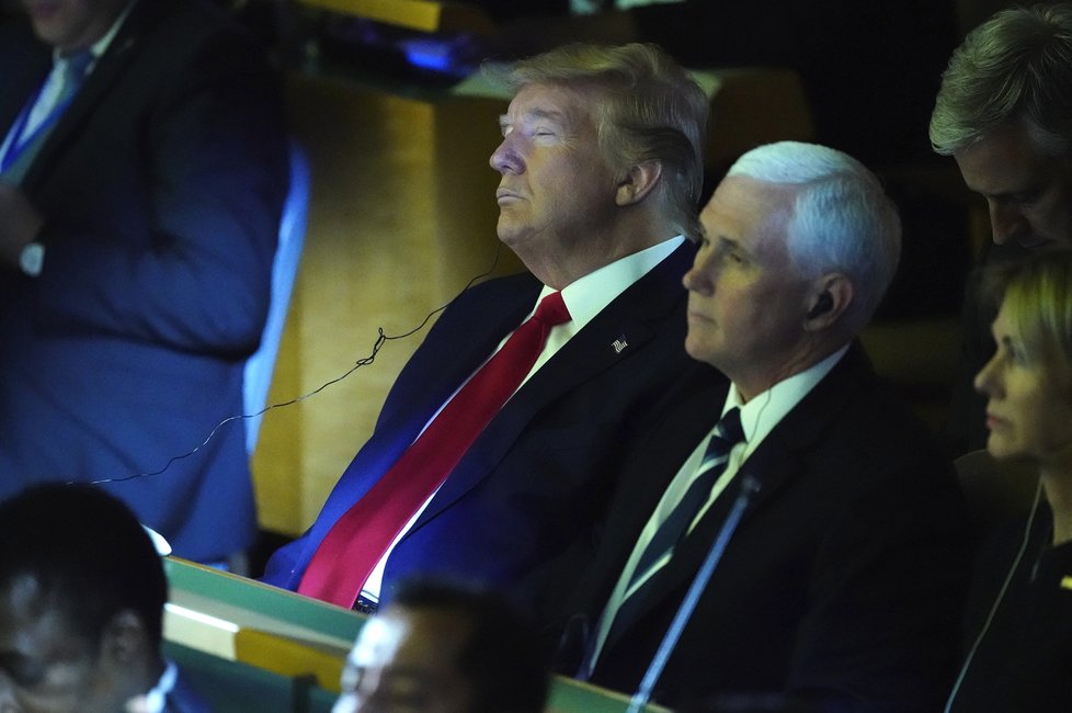 Klimatický summit OSN v New Yorku: Ospalý americký prezident Donald Trump (23. 9. 2019)