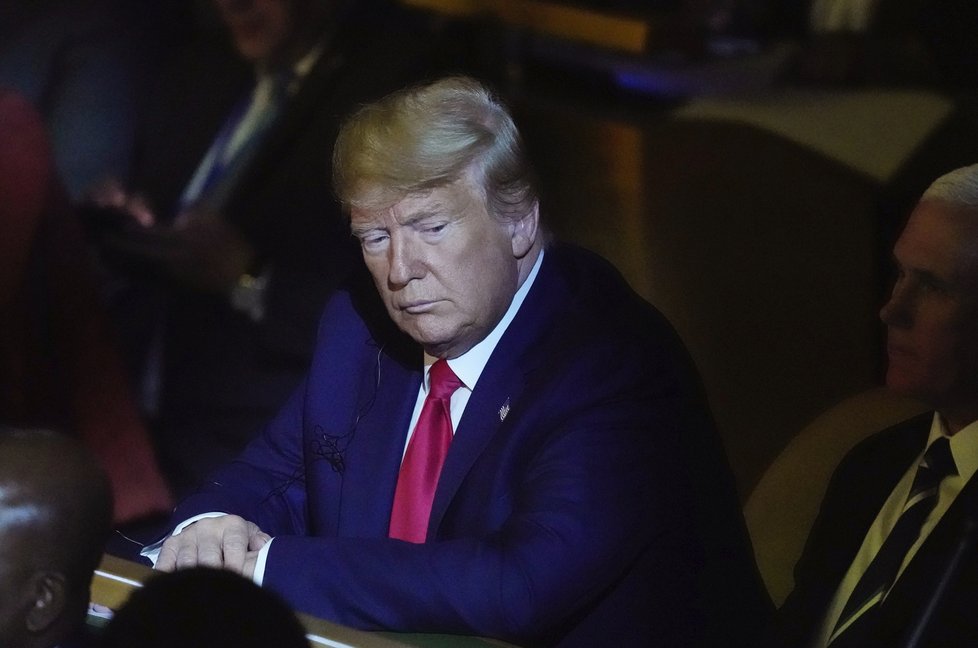 Klimatický summit OSN v New Yorku: Ospalý americký prezident Donald Trump (23. 9. 2019)