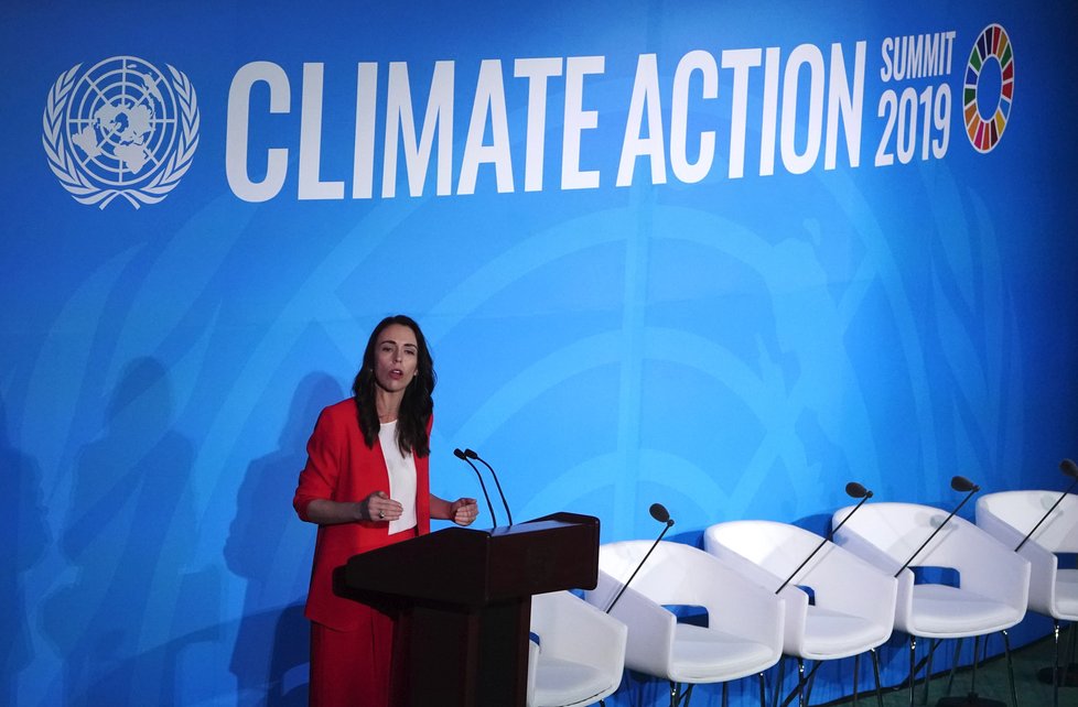 Klimatický summit OSN v New Yorku: Novozélandská premiérka Jacinda Ardernová(23. 9. 2019)