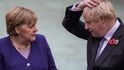 Německá kancléřka Angela Merkelová a britský premiér Boris Johnson na klimatickém summitu v Glasgow