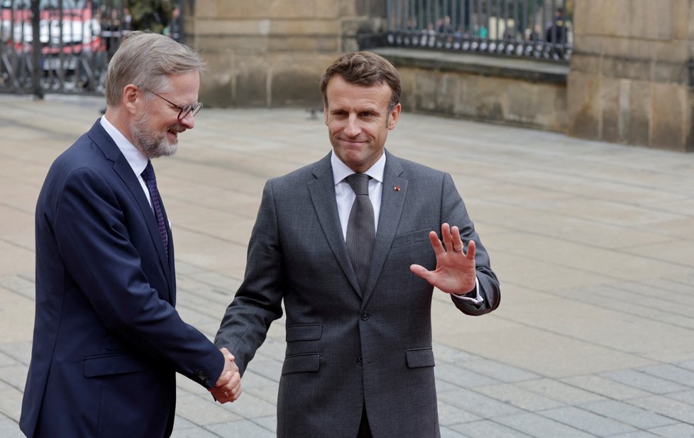 Supersummit v Praze: Petr Fiala a a francouzský prezident Emmanuel Macron.