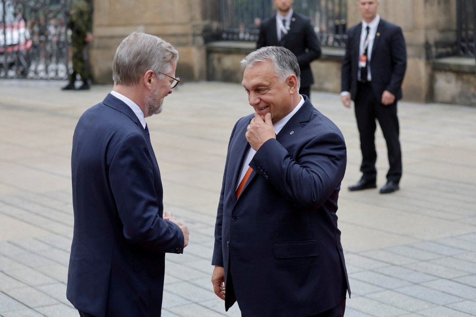 Supersummit v Praze: Petr Fiala a maďarský premiér Viktor Orbán.