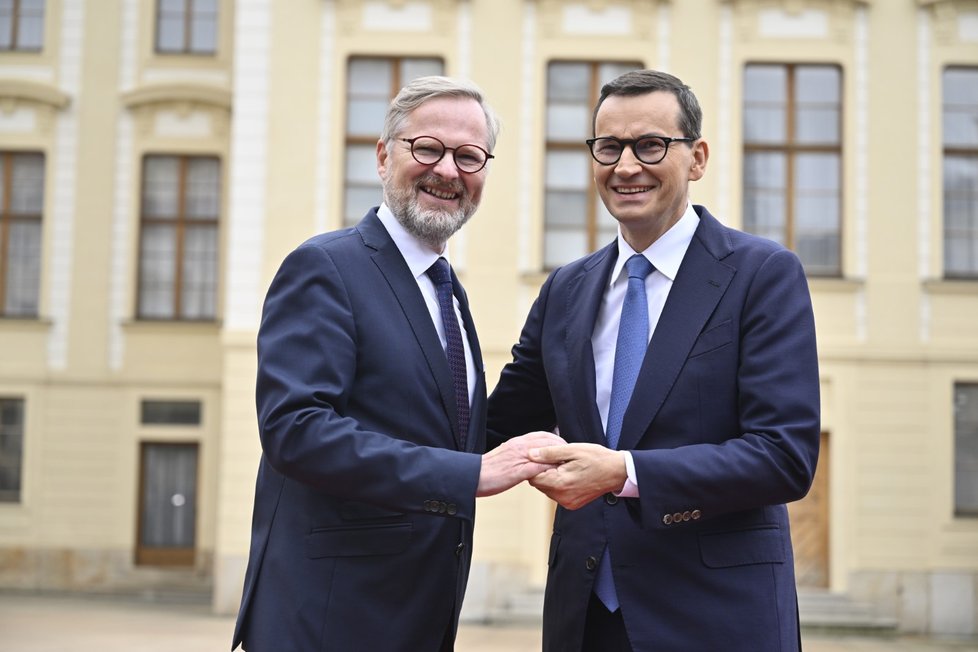 Supersummit v Praze: Petr Fiala a polský premiér Mateusz Morawiecki.