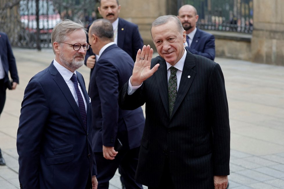 Supersummit v Praze: Petr Fiala a turecký prezident Tayyip Erdogan