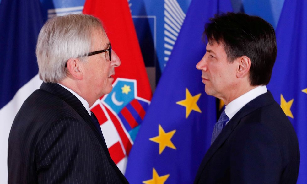 Jean Claude Juncker  a Giuseppe Conte