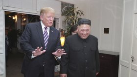 Americký prezident Donald Trump a severokorejský vůdce Kim Čong-un na jednání v Hanoji, (27.02.2019).