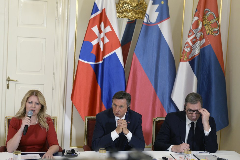 Summit V4 v Lánech: Zuzana Čaputová, Borut Pahor a Aleksandar Vučič