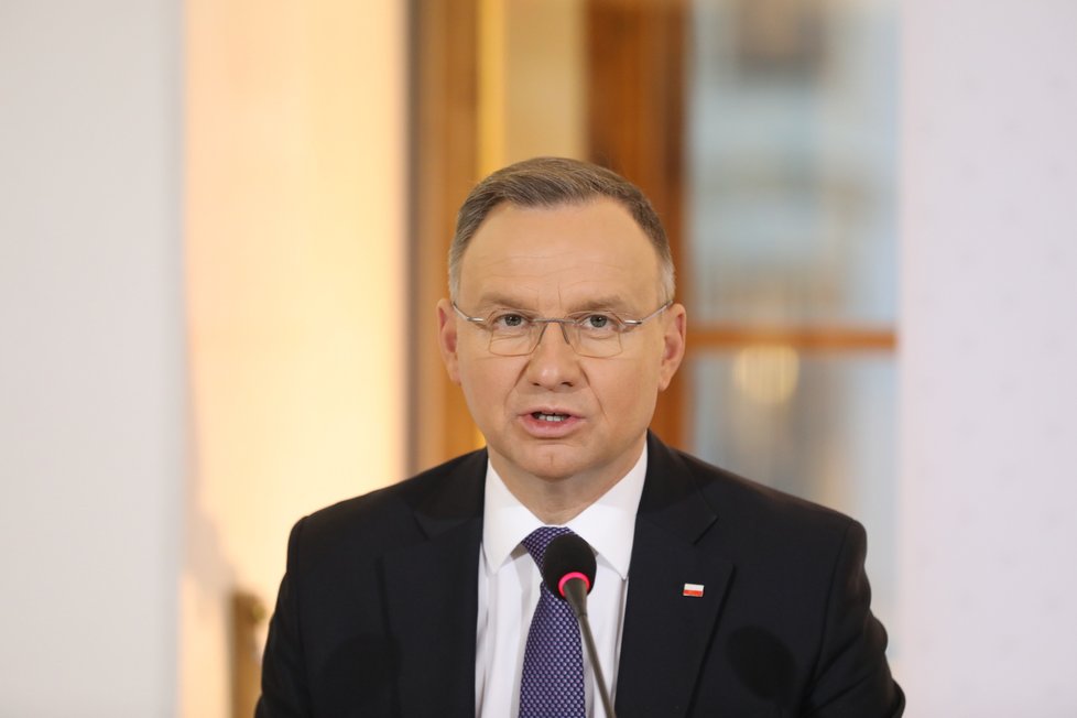 Andrzej Duda na summitu prezidentů V4 v Praze