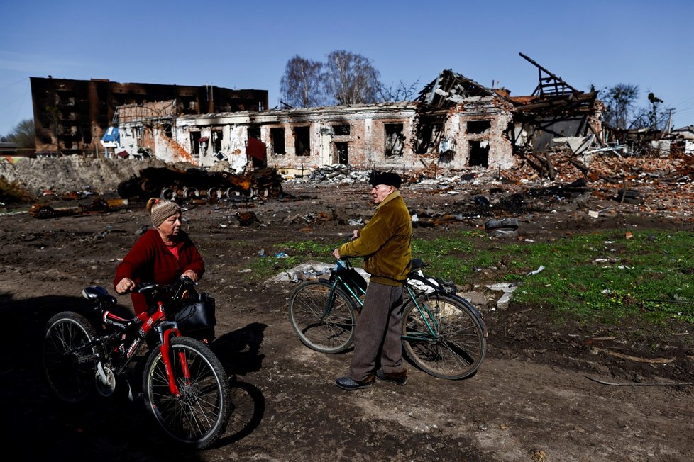 Zdevastované město Sumy (15. 4. 2022)