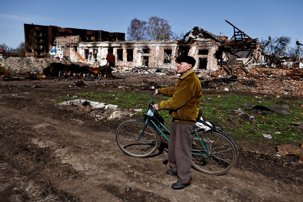 Zdevastované město Sumy (15. 4. 2022)