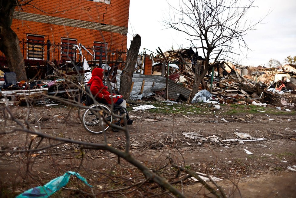 Zdevastované město Sumy (15. 4. 2022)