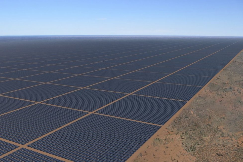 Vizualizace největší solární elektrárny na světě