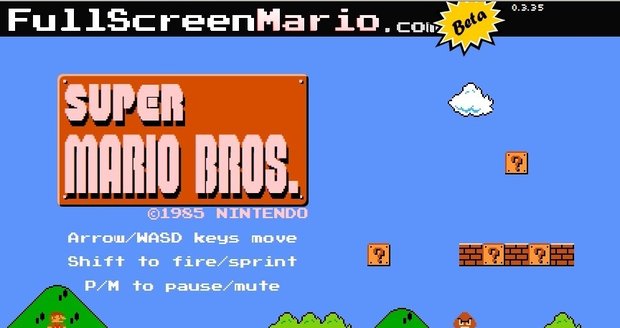 Super Mario Bros. si můžete zahrát ve webovém prohlížeči