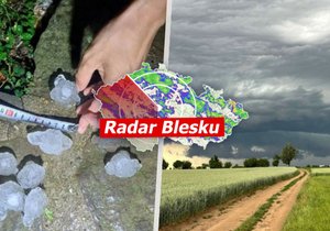 Moravou se prohnaly supercely a padaly korupy až 7 cm.