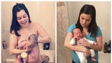 Tahle máma porodila doma bez jakékoli pomoci a je hvězdou internetu!